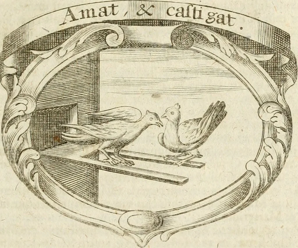 An illustration from Mater amoris et doloris : quam Christus in cruce moriens omnibus ac singulis suis fidelibus in matrem legavit : ecce mater tua : nunc explicata per sacra emblemata, figuras scripturae quàm plurimas, conceptus varios praedicabiles, SS. patrum sententias, raras historias, & pios ad Jesum patientem, ac sanctissimam matrem ejus compatientem affectus : opus omnibus Jesum & Mariam amantibus, praedicantibus, aut meditantibus perutile, com triplici indice considerationum, rerum memorabilium, & concionatorio, formandis per annum concionibus opportuno, 1741, leaf 164
