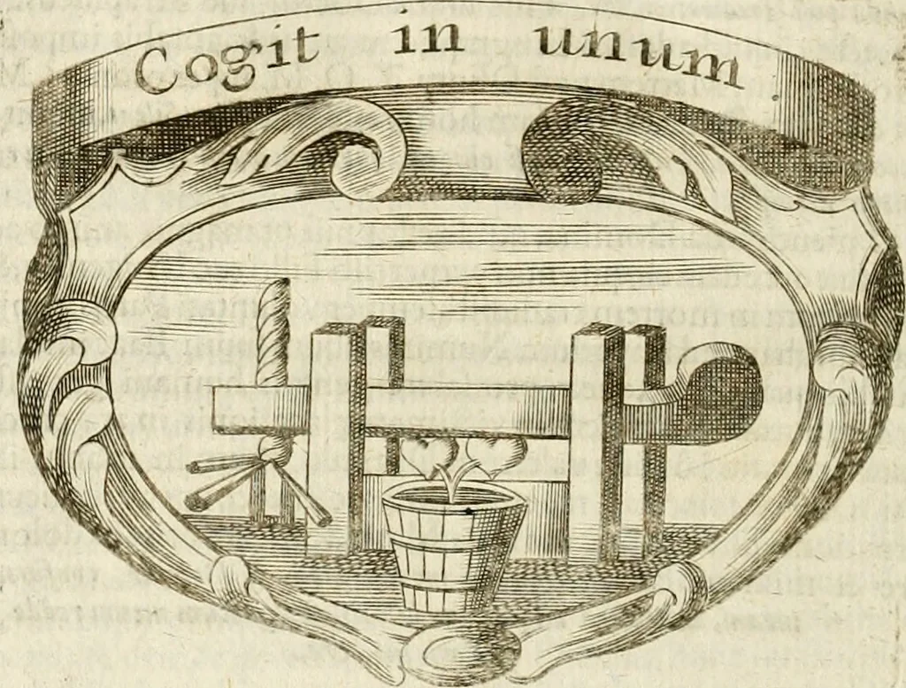 An illustration from Mater amoris et doloris : quam Christus in cruce moriens omnibus ac singulis suis fidelibus in matrem legavit : ecce mater tua : nunc explicata per sacra emblemata, figuras scripturae quàm plurimas, conceptus varios praedicabiles, SS. patrum sententias, raras historias, & pios ad Jesum patientem, ac sanctissimam matrem ejus compatientem affectus : opus omnibus Jesum & Mariam amantibus, praedicantibus, aut meditantibus perutile, com triplici indice considerationum, rerum memorabilium, & concionatorio, formandis per annum concionibus opportuno, 1741, leaf 197