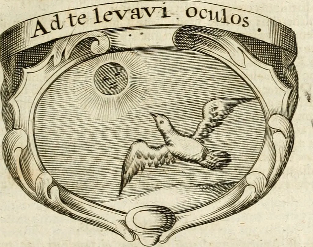 An illustration from Mater amoris et doloris : quam Christus in cruce moriens omnibus ac singulis suis fidelibus in matrem legavit : ecce mater tua : nunc explicata per sacra emblemata, figuras scripturae quàm plurimas, conceptus varios praedicabiles, SS. patrum sententias, raras historias, & pios ad Jesum patientem, ac sanctissimam matrem ejus compatientem affectus : opus omnibus Jesum & Mariam amantibus, praedicantibus, aut meditantibus perutile, com triplici indice considerationum, rerum memorabilium, & concionatorio, formandis per annum concionibus opportuno, 1741, leaf 260