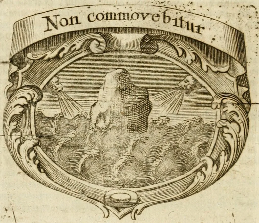 An illustration from Mater amoris et doloris : quam Christus in cruce moriens omnibus ac singulis suis fidelibus in matrem legavit : ecce mater tua : nunc explicata per sacra emblemata, figuras scripturae quàm plurimas, conceptus varios praedicabiles, SS. patrum sententias, raras historias, & pios ad Jesum patientem, ac sanctissimam matrem ejus compatientem affectus : opus omnibus Jesum & Mariam amantibus, praedicantibus, aut meditantibus perutile, com triplici indice considerationum, rerum memorabilium, & concionatorio, formandis per annum concionibus opportuno, 1741, leaf 281