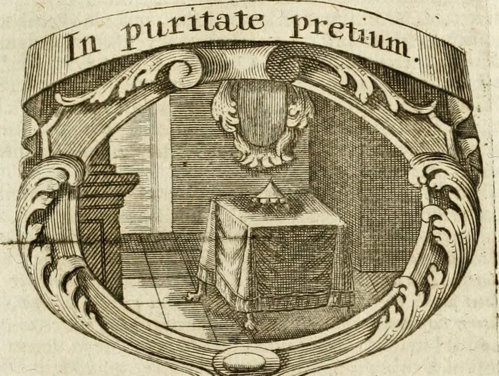 An illustration from Mater amoris et doloris : quam Christus in cruce moriens omnibus ac singulis suis fidelibus in matrem legavit : ecce mater tua : nunc explicata per sacra emblemata, figuras scripturae quàm plurimas, conceptus varios praedicabiles, SS. patrum sententias, raras historias, & pios ad Jesum patientem, ac sanctissimam matrem ejus compatientem affectus : opus omnibus Jesum & Mariam amantibus, praedicantibus, aut meditantibus perutile, com triplici indice considerationum, rerum memorabilium, & concionatorio, formandis per annum concionibus opportuno, 1741, leaf 288
