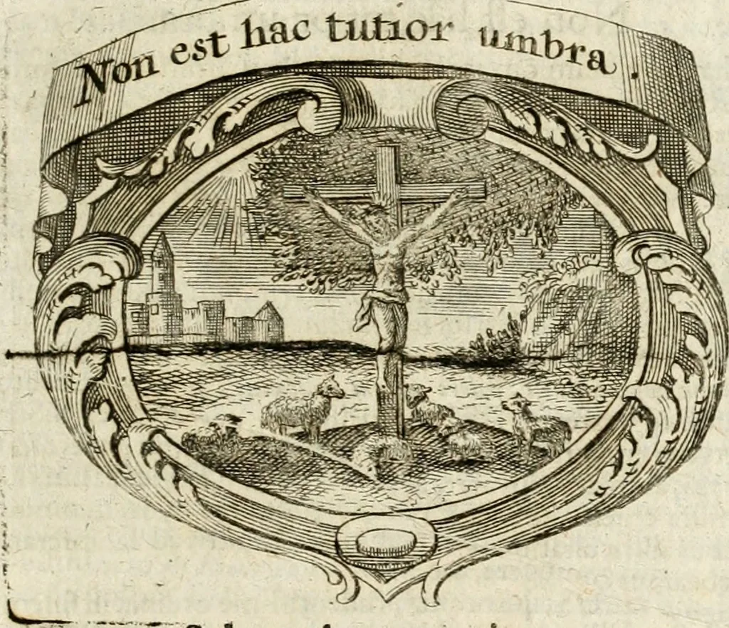 An illustration from Mater amoris et doloris : quam Christus in cruce moriens omnibus ac singulis suis fidelibus in matrem legavit : ecce mater tua : nunc explicata per sacra emblemata, figuras scripturae quàm plurimas, conceptus varios praedicabiles, SS. patrum sententias, raras historias, & pios ad Jesum patientem, ac sanctissimam matrem ejus compatientem affectus : opus omnibus Jesum & Mariam amantibus, praedicantibus, aut meditantibus perutile, com triplici indice considerationum, rerum memorabilium, & concionatorio, formandis per annum concionibus opportuno, 1741, leaf 302