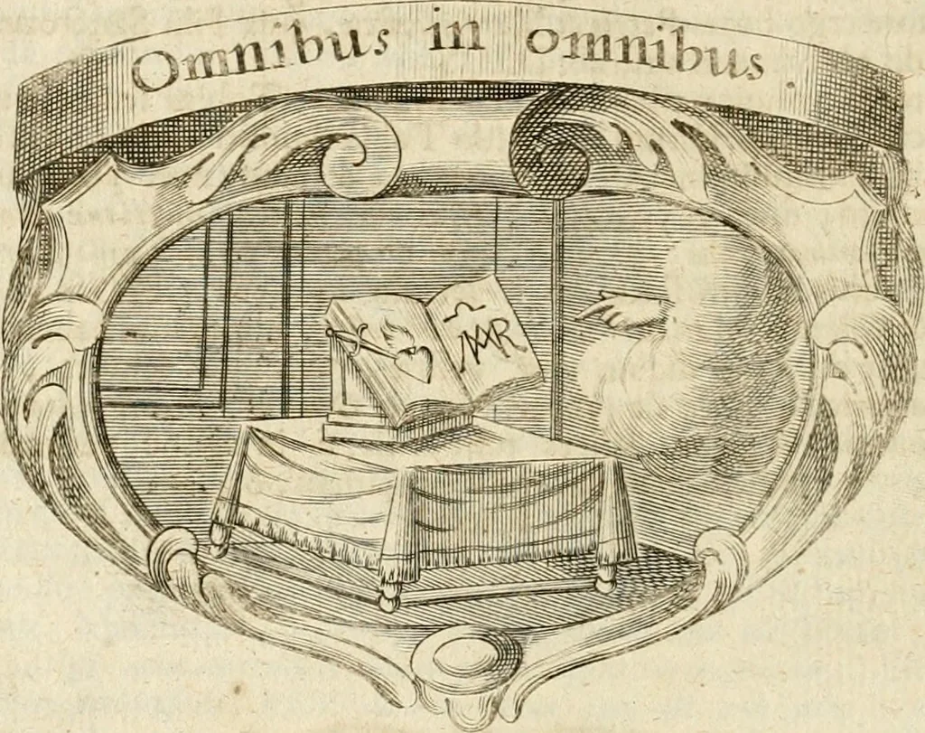 An illustration from Mater amoris et doloris : quam Christus in cruce moriens omnibus ac singulis suis fidelibus in matrem legavit : ecce mater tua : nunc explicata per sacra emblemata, figuras scripturae quàm plurimas, conceptus varios praedicabiles, SS. patrum sententias, raras historias, & pios ad Jesum patientem, ac sanctissimam matrem ejus compatientem affectus : opus omnibus Jesum & Mariam amantibus, praedicantibus, aut meditantibus perutile, com triplici indice considerationum, rerum memorabilium, & concionatorio, formandis per annum concionibus opportuno, 1741, leaf 33