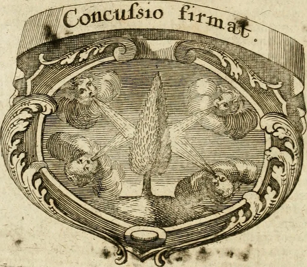 An illustration from Mater amoris et doloris : quam Christus in cruce moriens omnibus ac singulis suis fidelibus in matrem legavit : ecce mater tua : nunc explicata per sacra emblemata, figuras scripturae quàm plurimas, conceptus varios praedicabiles, SS. patrum sententias, raras historias, & pios ad Jesum patientem, ac sanctissimam matrem ejus compatientem affectus : opus omnibus Jesum & Mariam amantibus, praedicantibus, aut meditantibus perutile, com triplici indice considerationum, rerum memorabilium, & concionatorio, formandis per annum concionibus opportuno, 1741, leaf 337