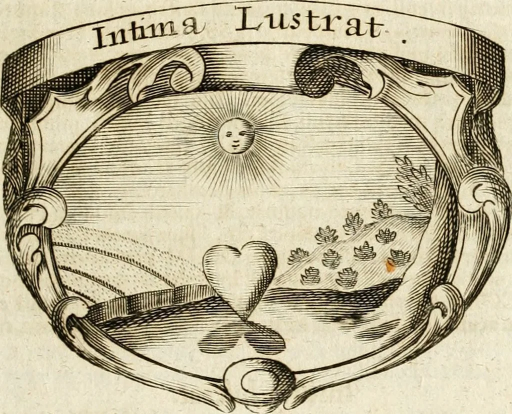 An illustration from Mater amoris et doloris : quam Christus in cruce moriens omnibus ac singulis suis fidelibus in matrem legavit : ecce mater tua : nunc explicata per sacra emblemata, figuras scripturae quàm plurimas, conceptus varios praedicabiles, SS. patrum sententias, raras historias, & pios ad Jesum patientem, ac sanctissimam matrem ejus compatientem affectus : opus omnibus Jesum & Mariam amantibus, praedicantibus, aut meditantibus perutile, com triplici indice considerationum, rerum memorabilium, & concionatorio, formandis per annum concionibus opportuno, 1741, leaf 446