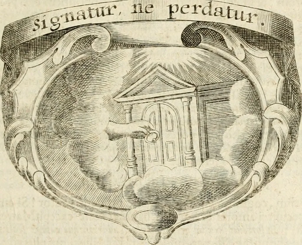 An illustration from Mater amoris et doloris : quam Christus in cruce moriens omnibus ac singulis suis fidelibus in matrem legavit : ecce mater tua : nunc explicata per sacra emblemata, figuras scripturae quàm plurimas, conceptus varios praedicabiles, SS. patrum sententias, raras historias, & pios ad Jesum patientem, ac sanctissimam matrem ejus compatientem affectus : opus omnibus Jesum & Mariam amantibus, praedicantibus, aut meditantibus perutile, com triplici indice considerationum, rerum memorabilium, & concionatorio, formandis per annum concionibus opportuno, 1741, leaf 46
