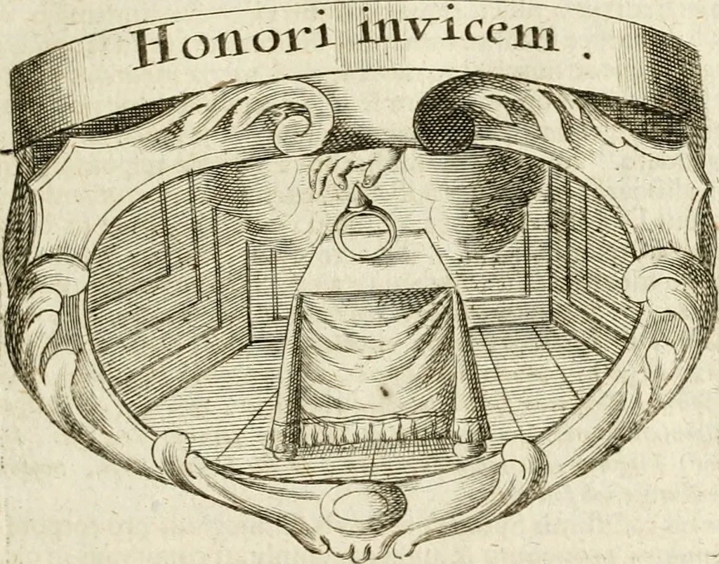 An illustration from Mater amoris et doloris : quam Christus in cruce moriens omnibus ac singulis suis fidelibus in matrem legavit : ecce mater tua : nunc explicata per sacra emblemata, figuras scripturae quàm plurimas, conceptus varios praedicabiles, SS. patrum sententias, raras historias, & pios ad Jesum patientem, ac sanctissimam matrem ejus compatientem affectus : opus omnibus Jesum & Mariam amantibus, praedicantibus, aut meditantibus perutile, com triplici indice considerationum, rerum memorabilium, & concionatorio, formandis per annum concionibus opportuno, 1741, leaf 88
