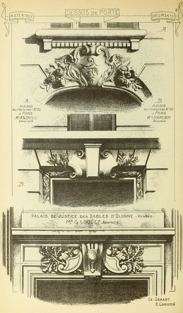 An illustration from Materials and documents of architecture and sculpture : classified alphabetically, 1915, leaf 231