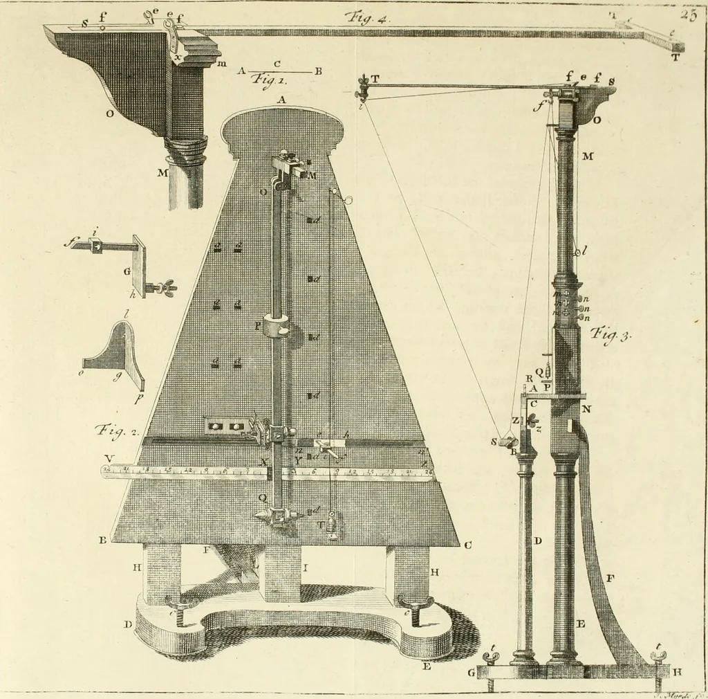 An illustration from Mathematical elements of natural philosophy, confirm'd by experiments : or, An introduction to Sir Isaac Newton's philosophy, 1747, leaf 318
