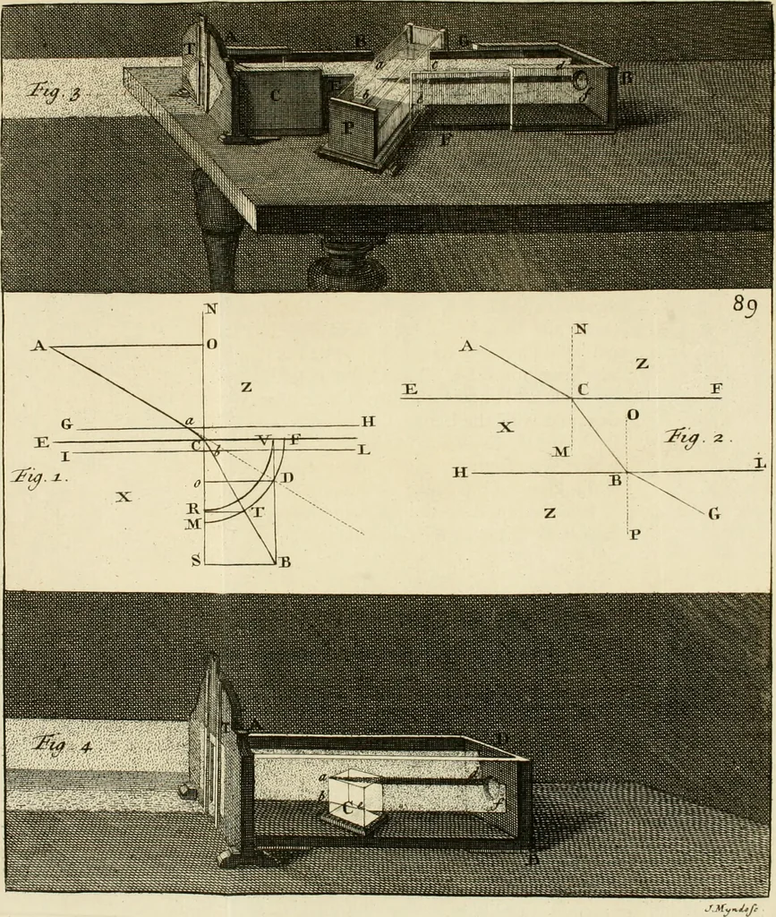 An illustration from Mathematical elements of natural philosophy, confirm'd by experiments : or, An introduction to Sir Isaac Newton's philosophy, 1747, leaf 190