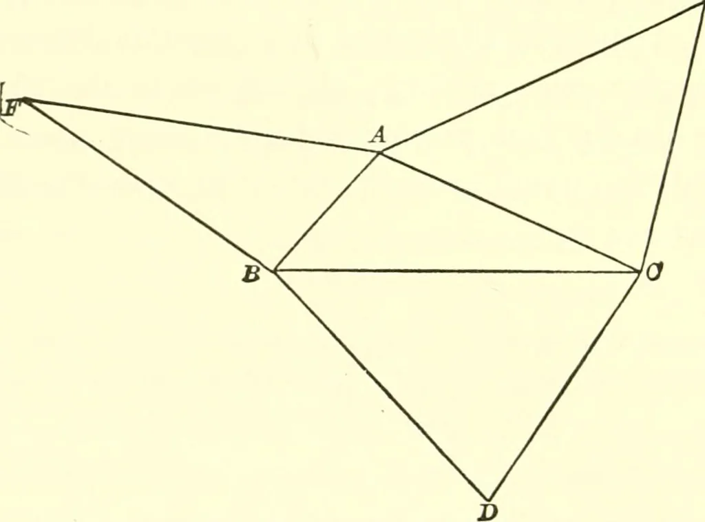 An illustration from Mathematical essays and recreations, 1903, leaf 105