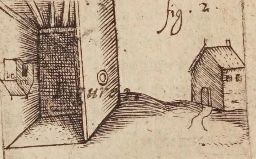 An illustration from Mathematicall recreations, or, A collection of sundrie problemes, extracted out of the ancient and moderne philosophers, as secrets in nature, and experiments in arithmeticke, geometrie, cosmographie, horologographie, astronomie, navigations, musicke, opticks, architecture, staticke, machanicks, chimestrie, waterworkes, fireworks, &c. : not vulgarly made manifest untill this time : fit for schollers, students, and gentlemen, that desire to know the philosophicall cause of many admirable conclusions : vsefull for others, to actuate and stirre them up to the search of further knowledge : and serviceable to all for many excellent things, both for pleasure and recreation : most of which were written first in Greeke and Latine, 1633, leaf 47