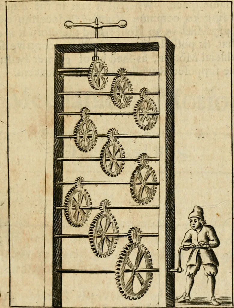 An illustration from The mathematical and philosophical works of the Right Reverend John Wilkins ... to which is prefix'd the author's life, and an account of his works, 1708, leaf 488