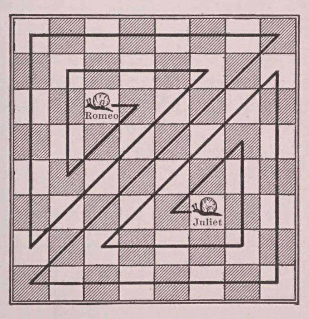 An illustration from Mathematical wrinkles for teachers and private learners, consisting of knotty problems;mathematical recreations; answers and solutions; rules of mensuration; short methods; helps, tables, etc.,, 1923, leaf 233