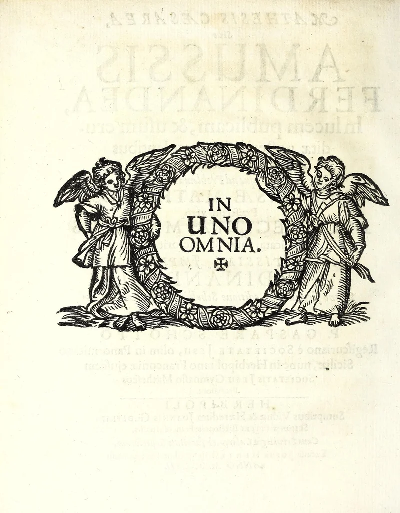 An illustration from Mathesis Caesarea, sive, Amussis Ferdinandea : in lucem publicam & usum eruditae posteritatis, gratulantibus litteratorum geniis evecta, atque ad problemata universae matheseos, praesertim vero architecturae militaris explicata jussu & auctoritate Augustissimi Imperatoris Ferdinandi III, 1662, leaf 14