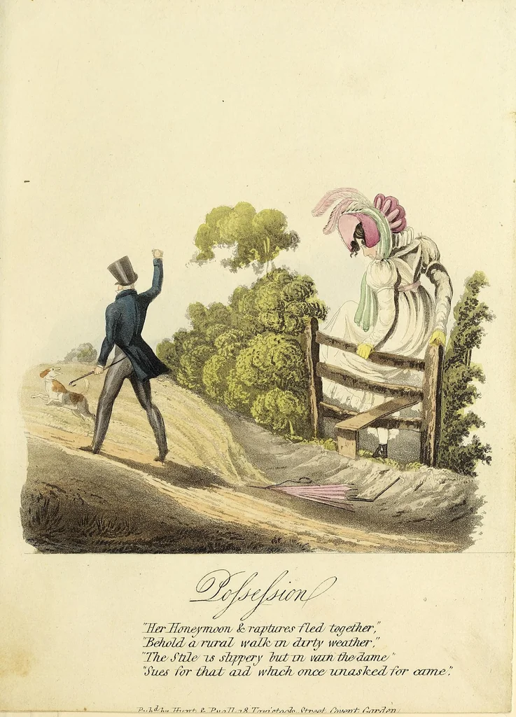 An illustration from Matrimonial ladder : or Such things are, 1825, leaf 13