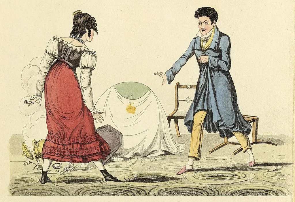 An illustration from Matrimonial ladder : or Such things are, 1825, leaf 19