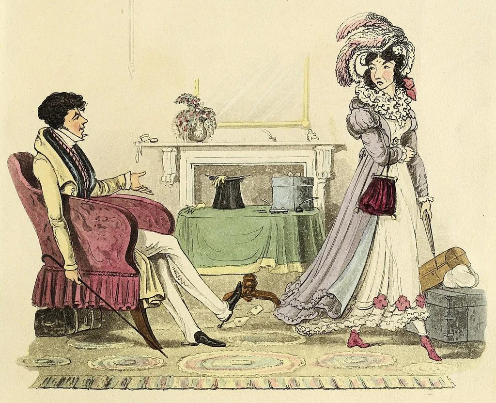 An illustration from Matrimonial ladder : or Such things are, 1825, leaf 21