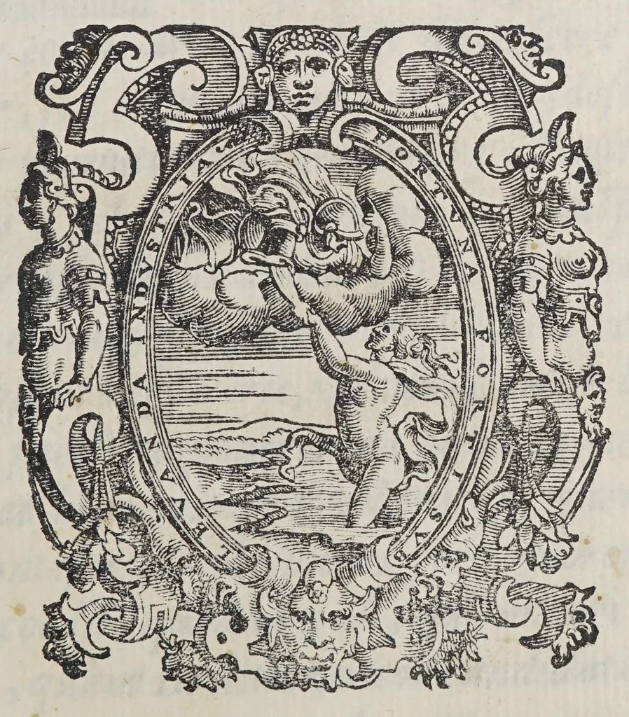 An illustration from Matronarum Veronensium ob vetitas pompas moerentium, 1590, leaf 7