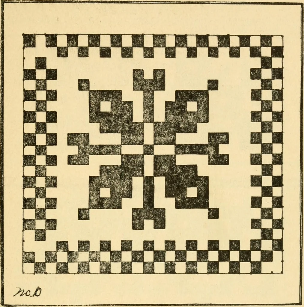 An illustration from Mat weaving and slat weaving in primary schools; a practical manual especially for primary-kindergarten teachers .., 1904, leaf 18