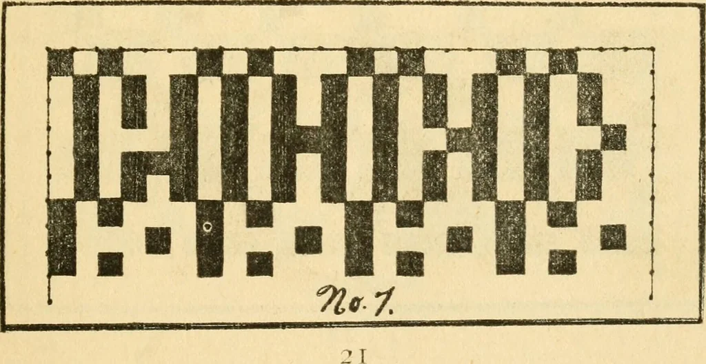An illustration from Mat weaving and slat weaving in primary schools; a practical manual especially for primary-kindergarten teachers .., 1904, leaf 20