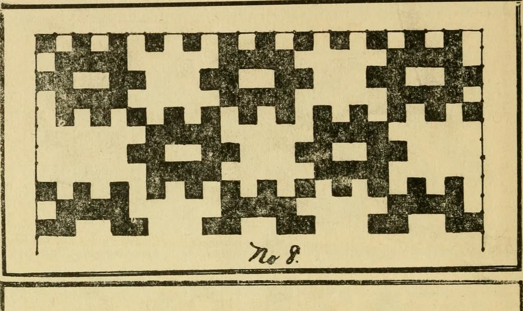 An illustration from Mat weaving and slat weaving in primary schools; a practical manual especially for primary-kindergarten teachers .., 1904, leaf 21