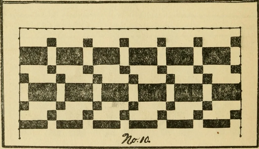 An illustration from Mat weaving and slat weaving in primary schools; a practical manual especially for primary-kindergarten teachers .., 1904, leaf 21