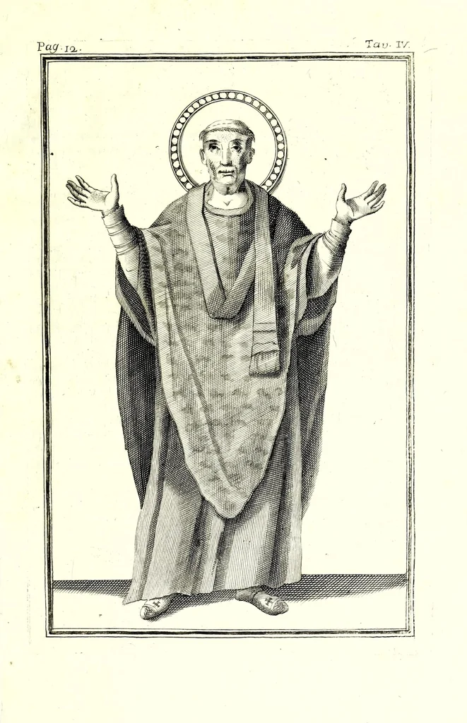 An illustration from Mauri SartI monachi et cancellarI Camaldulensis, De veteri casula diptycha dissertatio, 1753, leaf 33