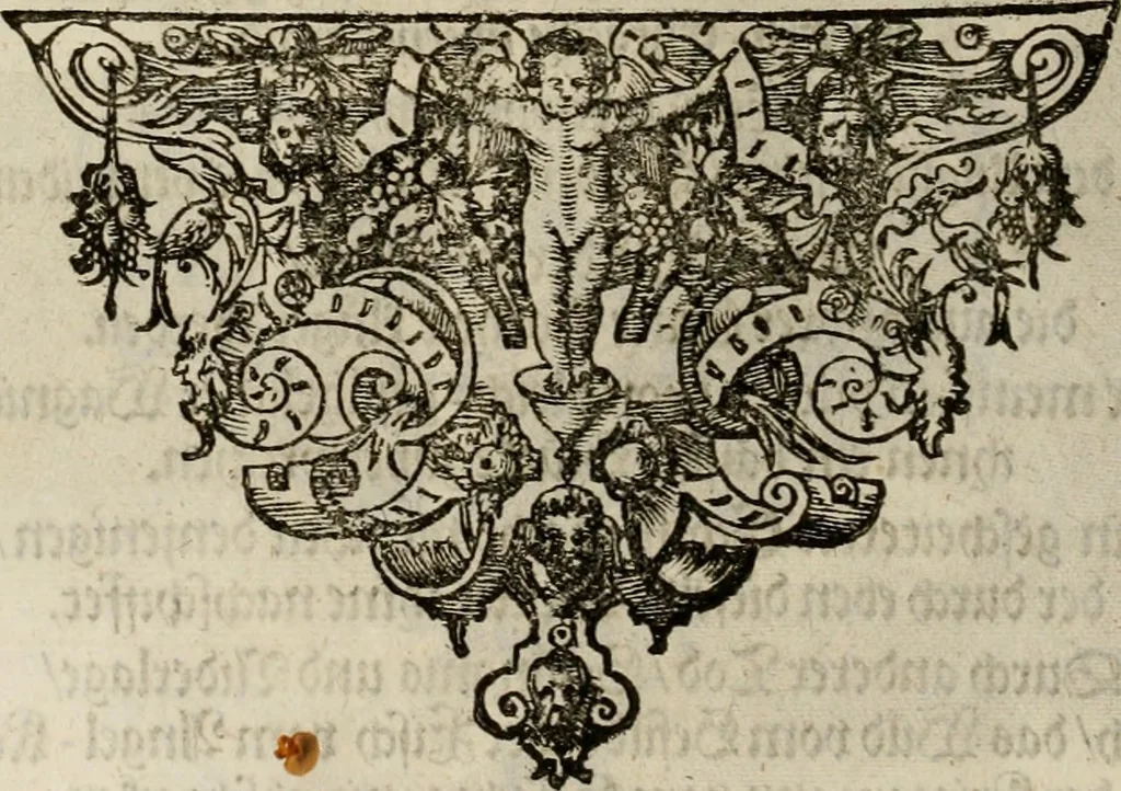 An illustration from Mausoleum potentissimorum ac gloriosissimorum Regni Apostolici regum & primorum militantis Ungariae ducum : vindicatis è mortuali pulvere reliquiis ad gratam apud posteros memoriam, à pIo et IVsto patrIae DoLore ereCtVM : cum versione operis Germanicâ, 1664, leaf 203