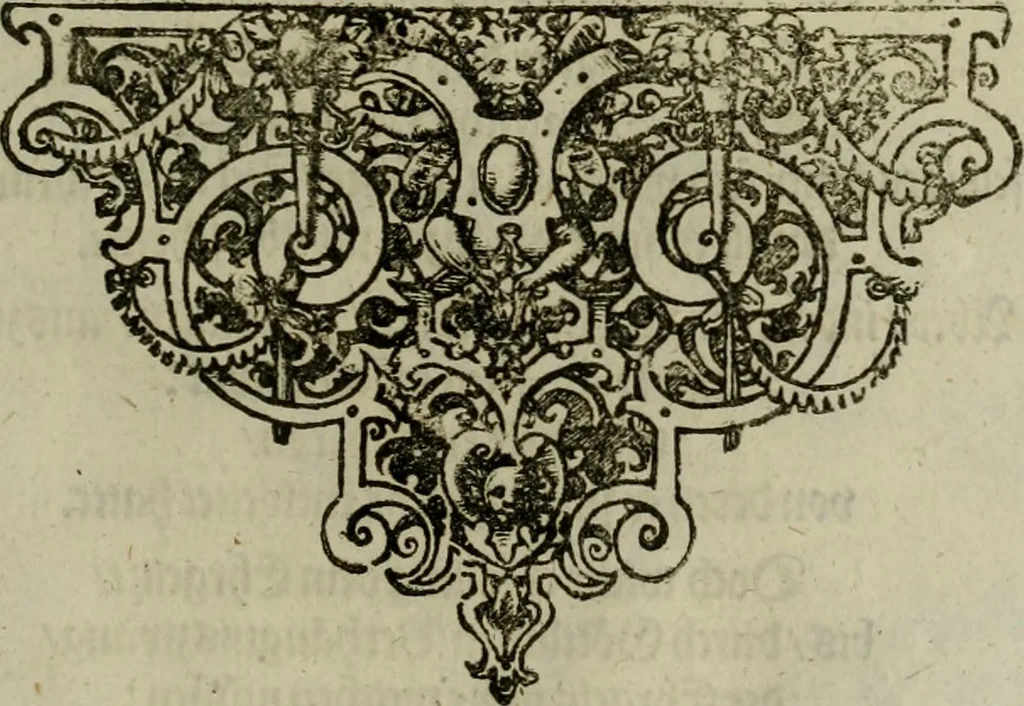 An illustration from Mausoleum potentissimorum ac gloriosissimorum Regni Apostolici regum & primorum militantis Ungariae ducum : vindicatis è mortuali pulvere reliquiis ad gratam apud posteros memoriam, à pIo et IVsto patrIae DoLore ereCtVM : cum versione operis Germanicâ, 1664, leaf 206