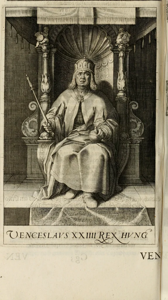 An illustration from Mausoleum potentissimorum ac gloriosissimorum Regni Apostolici regum & primorum militantis Ungariae ducum : vindicatis è mortuali pulvere reliquiis ad gratam apud posteros memoriam, à pIo et IVsto patrIae DoLore ereCtVM : cum versione operis Germanicâ, 1664, leaf 251