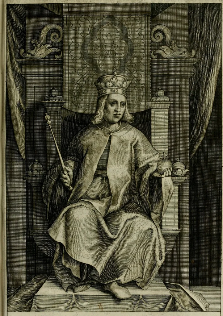 An illustration from Mausoleum potentissimorum ac gloriosissimorum Regni Apostolici regum & primorum militantis Ungariae ducum : vindicatis è mortuali pulvere reliquiis ad gratam apud posteros memoriam, à pIo et IVsto patrIae DoLore ereCtVM : cum versione operis Germanicâ, 1664, leaf 256