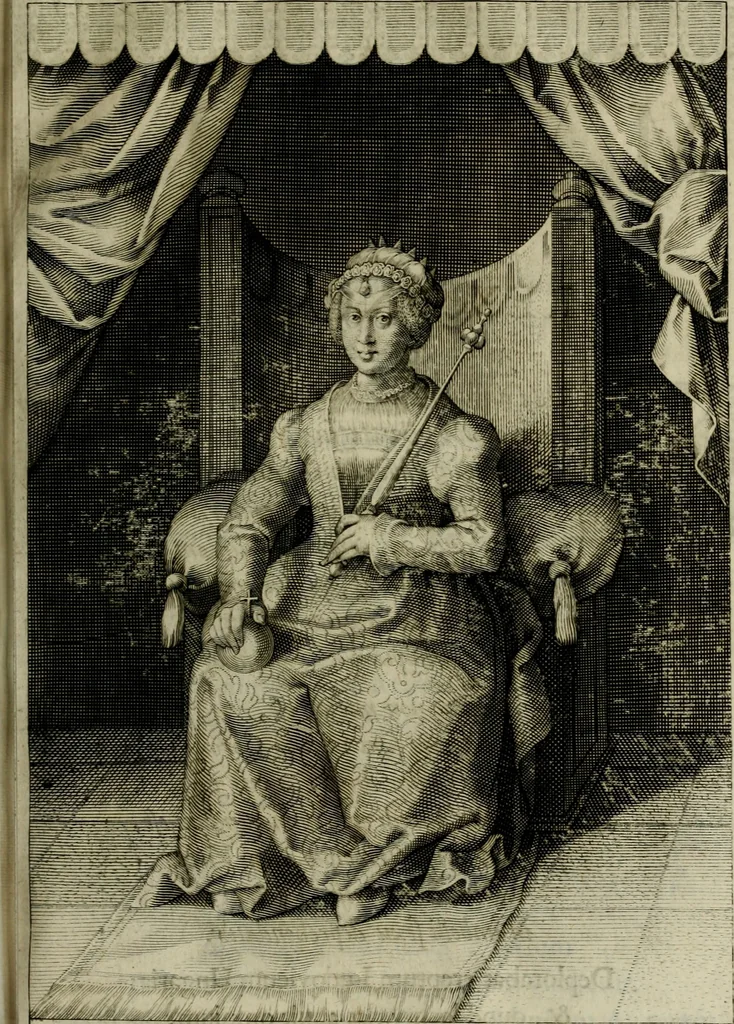 An illustration from Mausoleum potentissimorum ac gloriosissimorum Regni Apostolici regum & primorum militantis Ungariae ducum : vindicatis è mortuali pulvere reliquiis ad gratam apud posteros memoriam, à pIo et IVsto patrIae DoLore ereCtVM : cum versione operis Germanicâ, 1664, leaf 276
