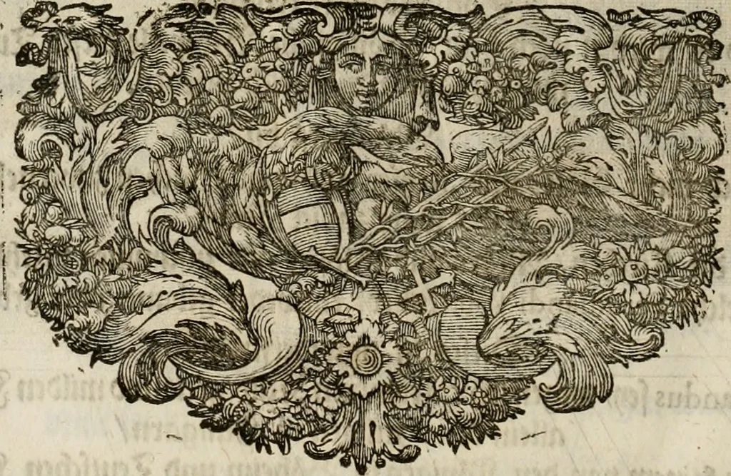An illustration from Mausoleum potentissimorum ac gloriosissimorum Regni Apostolici regum & primorum militantis Ungariae ducum : vindicatis è mortuali pulvere reliquiis ad gratam apud posteros memoriam, à pIo et IVsto patrIae DoLore ereCtVM : cum versione operis Germanicâ, 1664, leaf 403