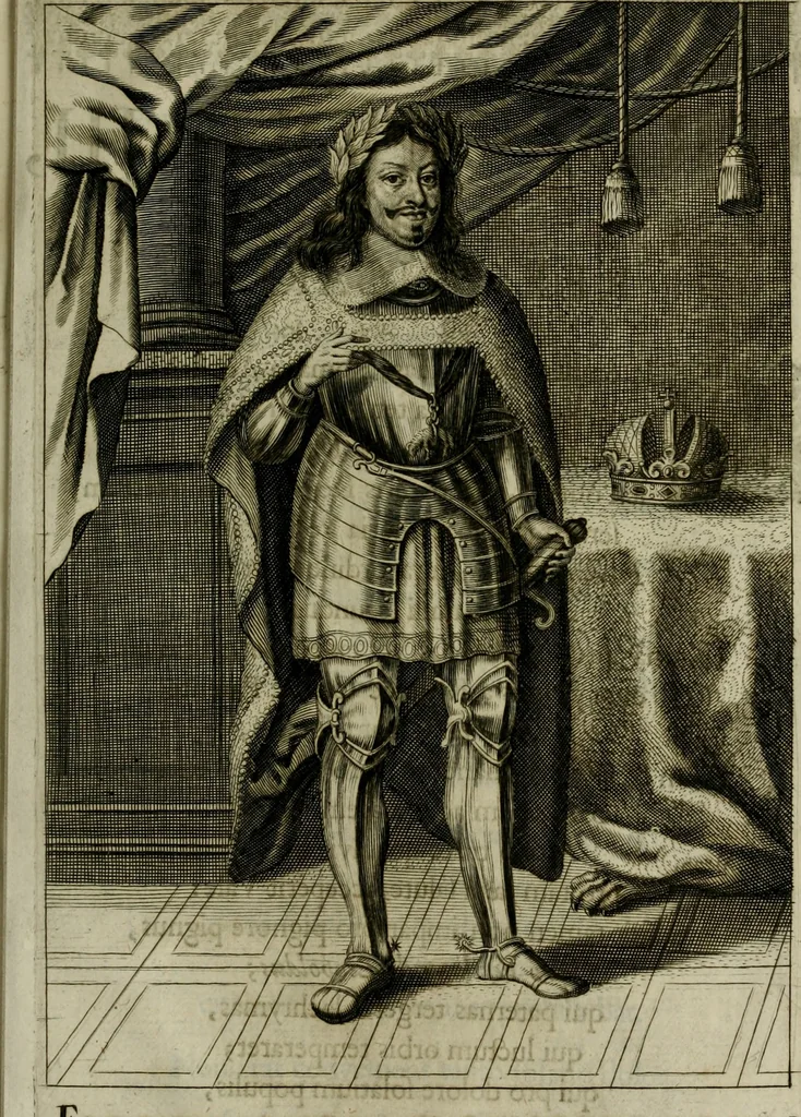An illustration from Mausoleum potentissimorum ac gloriosissimorum Regni Apostolici regum & primorum militantis Ungariae ducum : vindicatis è mortuali pulvere reliquiis ad gratam apud posteros memoriam, à pIo et IVsto patrIae DoLore ereCtVM : cum versione operis Germanicâ, 1664, leaf 404