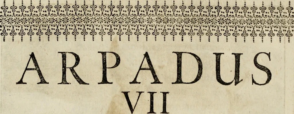 An illustration from Mausoleum potentissimorum ac gloriosissimorum Regni Apostolici regum & primorum militantis Ungariae ducum : vindicatis è mortuali pulvere reliquiis ad gratam apud posteros memoriam, à pIo et IVsto patrIae DoLore ereCtVM : cum versione operis Germanicâ, 1664, leaf 57