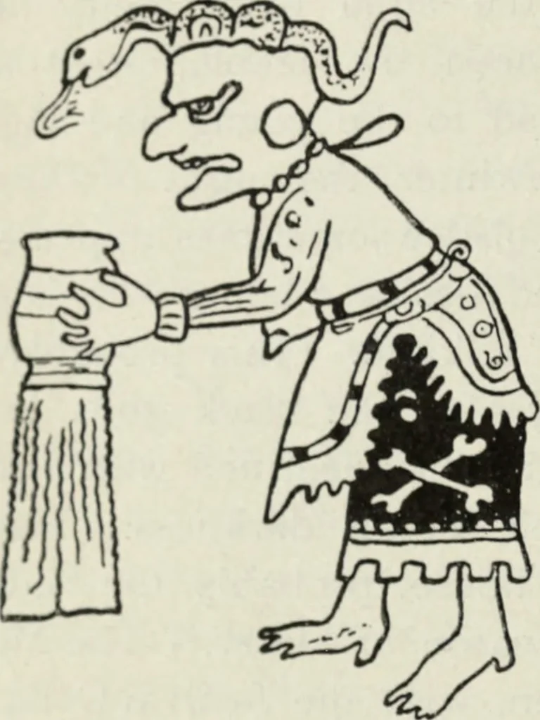 An illustration from Maya religion and mythology, 1881, leaf 107