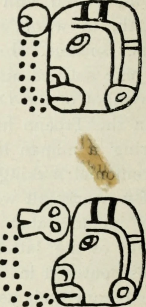 An illustration from Maya religion and mythology, 1881, leaf 107