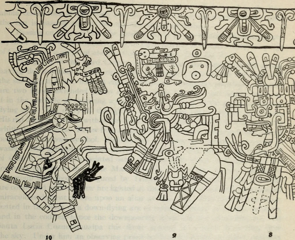 An illustration from Maya religion and mythology, 1881, leaf 114