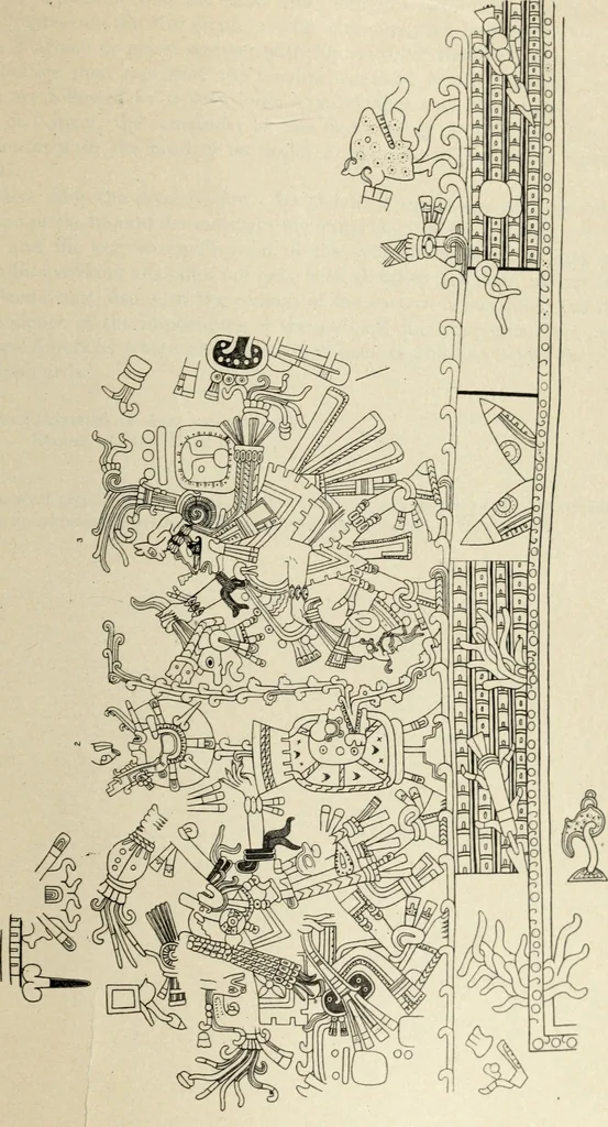 An illustration from Maya religion and mythology, 1881, leaf 124
