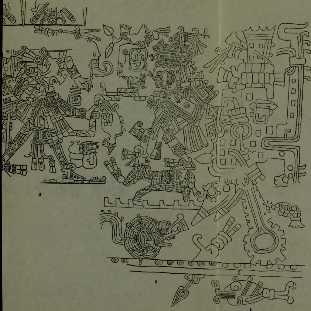 An illustration from Maya religion and mythology, 1881, leaf 181