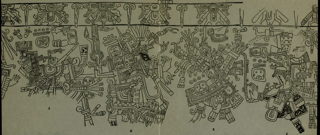 An illustration from Maya religion and mythology, 1881, leaf 184