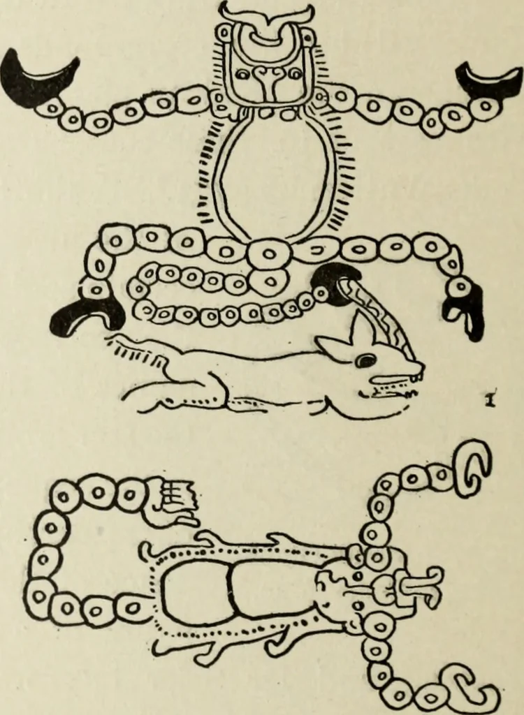 An illustration from Maya religion and mythology, 1881, leaf 318