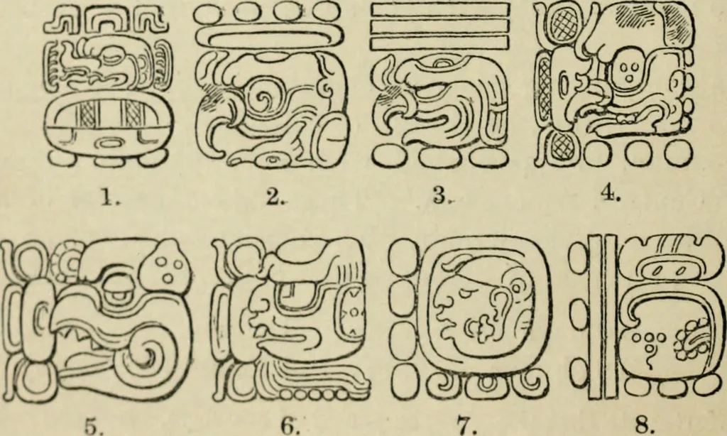 An illustration from Maya religion and mythology, 1881, leaf 45