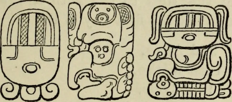 An illustration from Maya religion and mythology, 1881, leaf 48