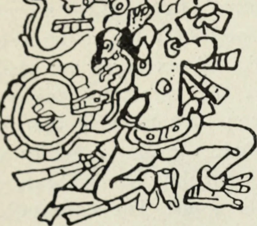 An illustration from Maya religion and mythology, 1881, leaf 89