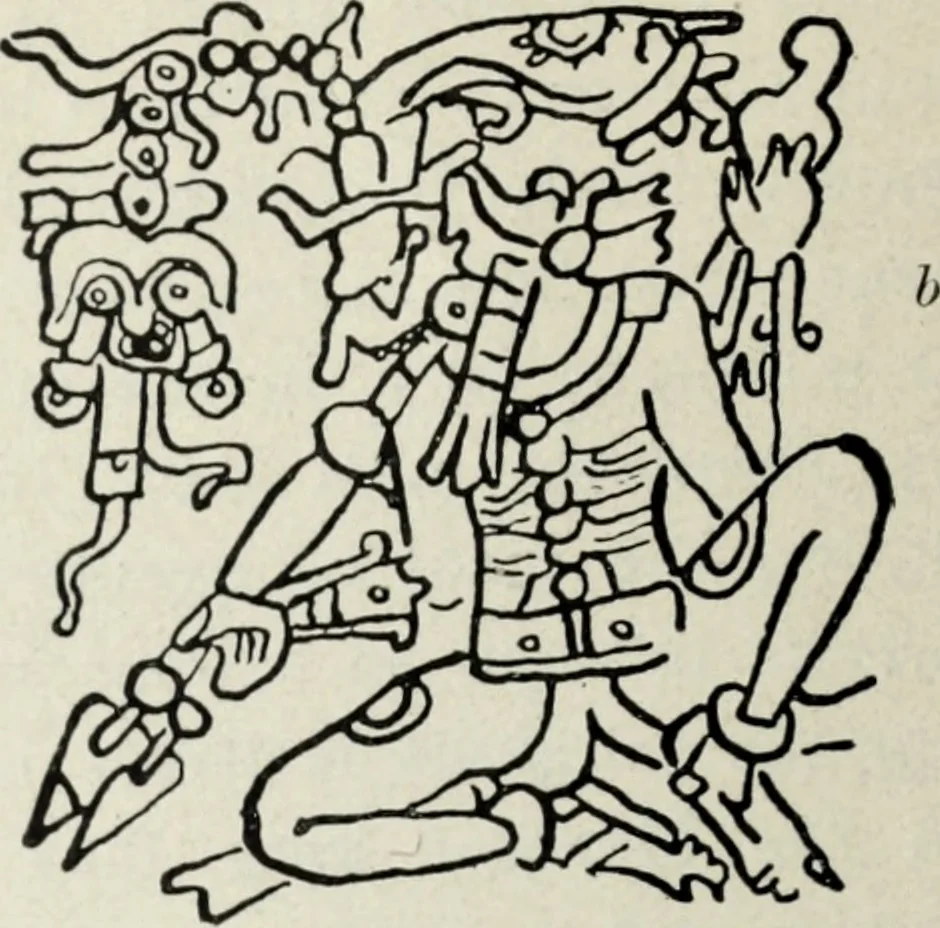 An illustration from Maya religion and mythology, 1881, leaf 89