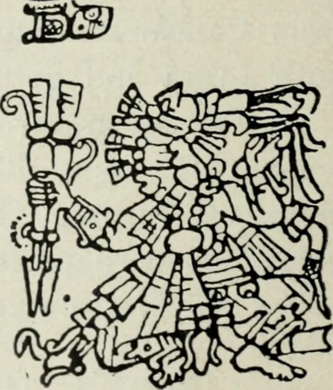 An illustration from Maya religion and mythology, 1881, leaf 89