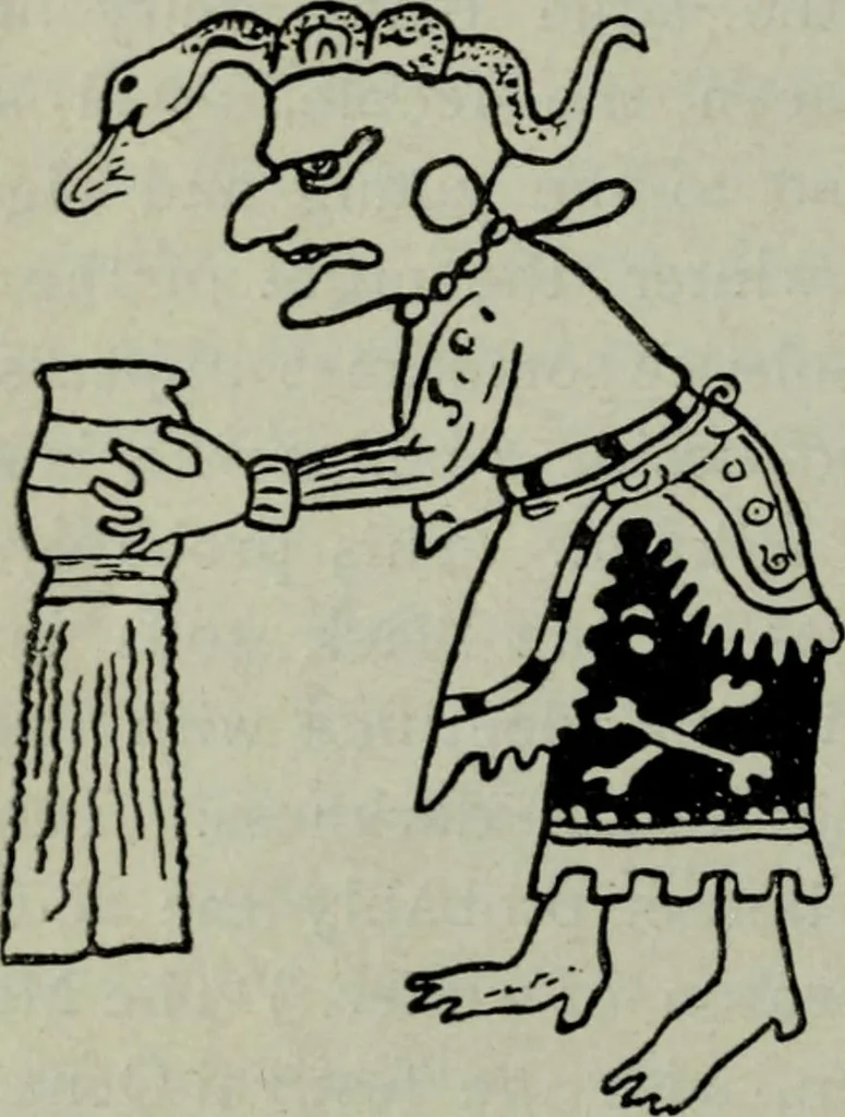 An illustration from Maya religion and mythology, 1881, leaf 107