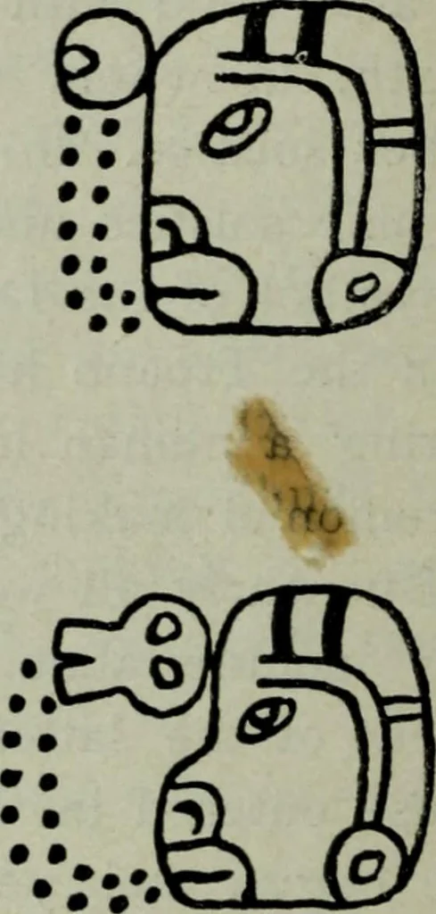 An illustration from Maya religion and mythology, 1881, leaf 107